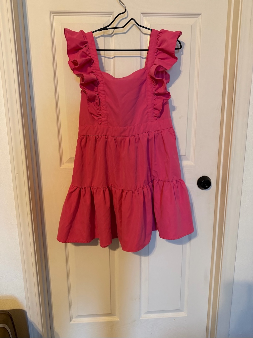 SHEIN Hot Pink Ruffle Tiered Dress for Girls
